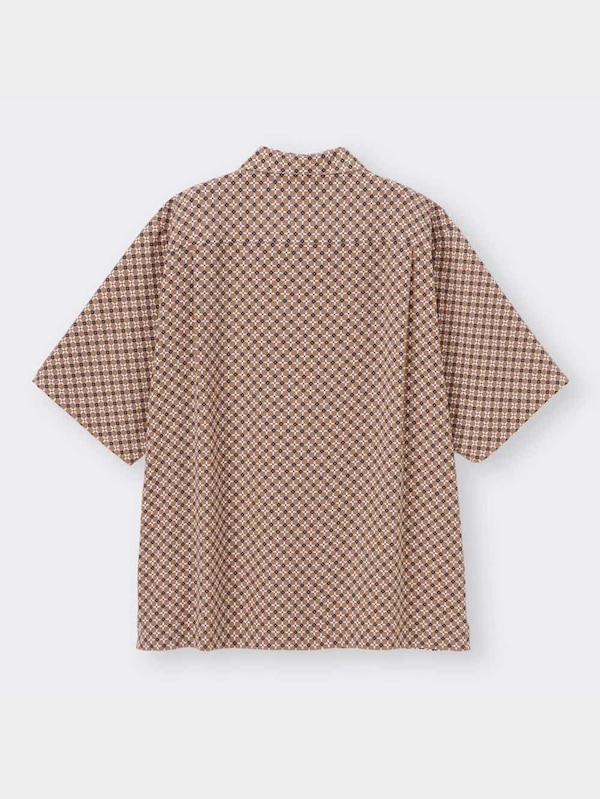 オープンカラーシャツ(5分袖)(ジオメトリック)