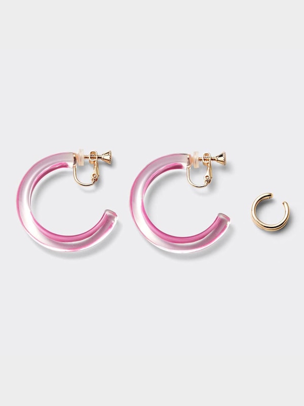 カラーフープイヤリング&イヤーカフセット