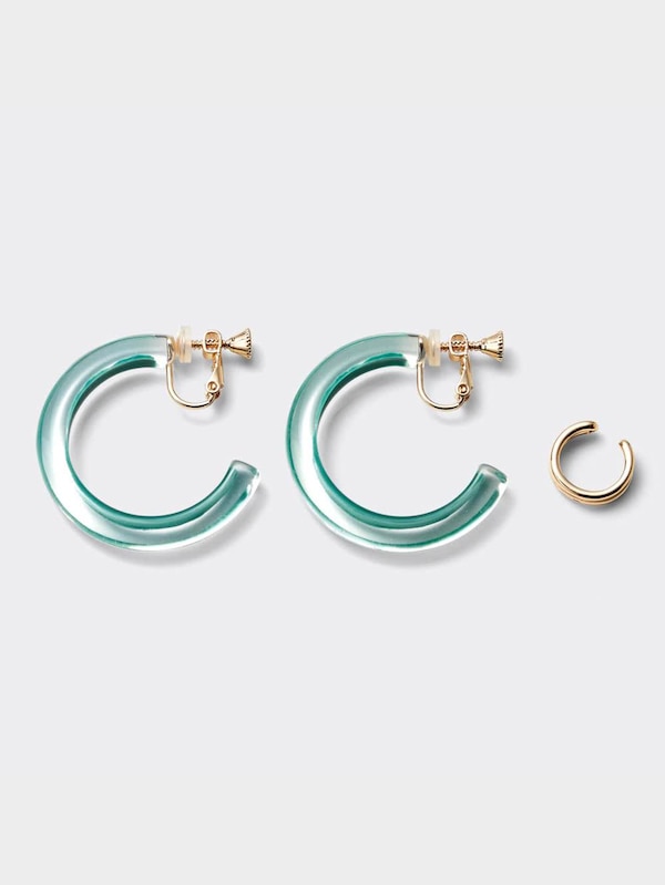 カラーフープイヤリング&イヤーカフセット