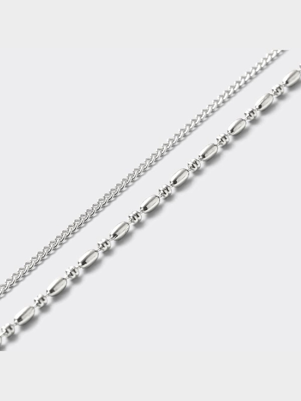 メタルビーズロングネックレス