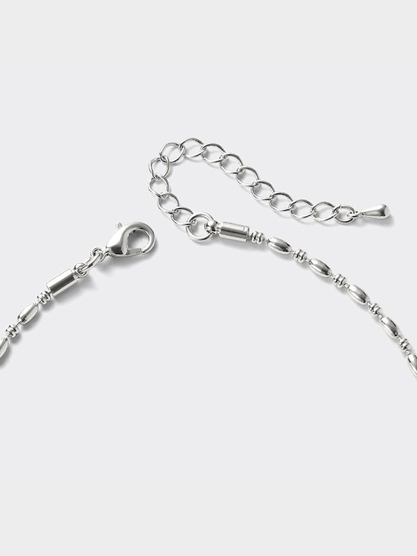 メタルビーズロングネックレス