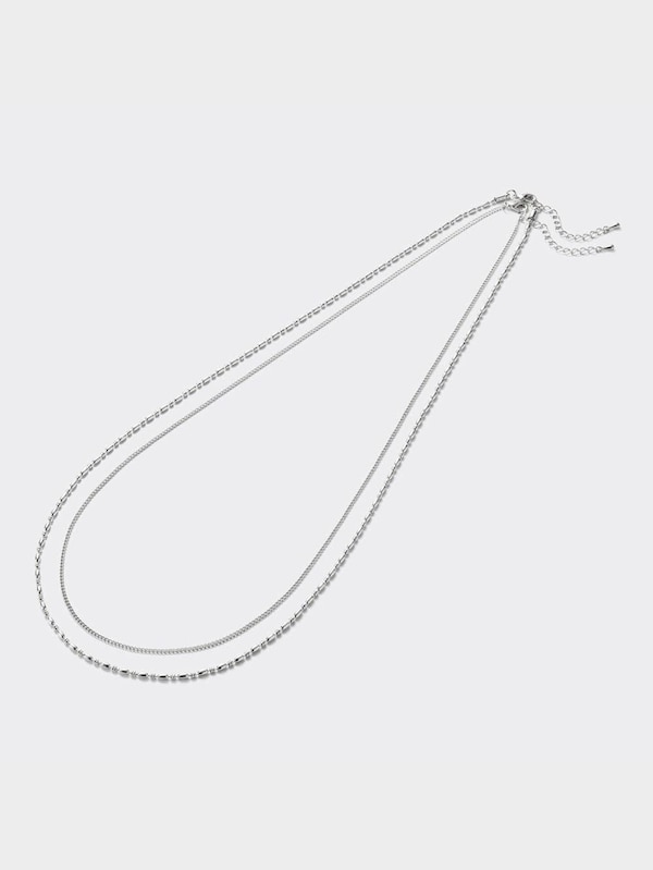 メタルビーズロングネックレス