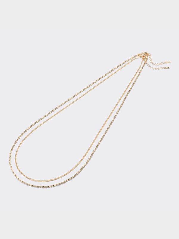 メタルビーズロングネックレス