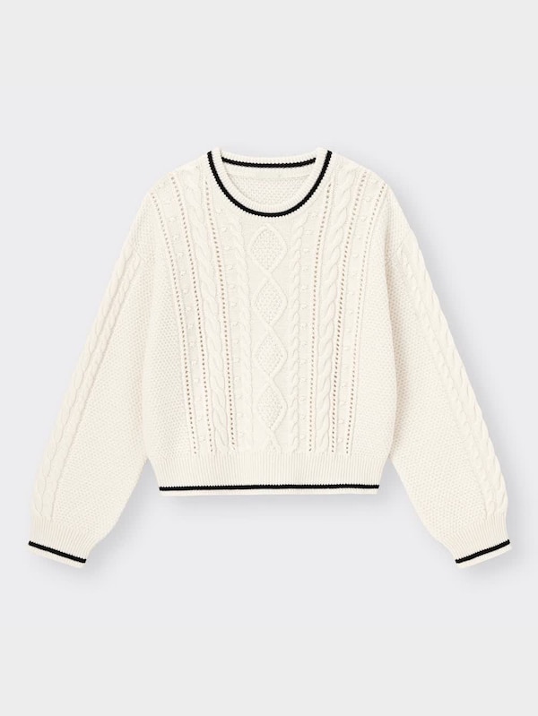 ラインケーブルセーター(長袖)