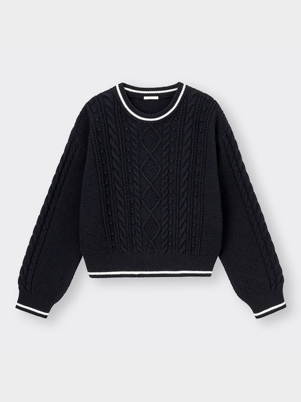 ラインケーブルセーター(長袖)