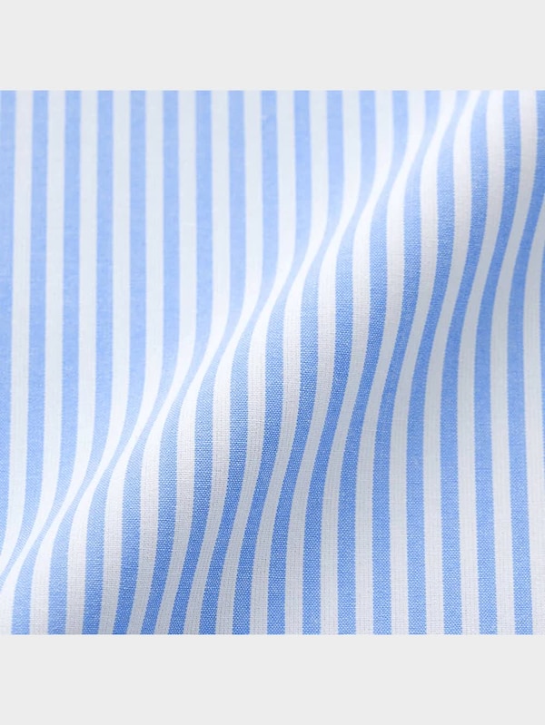 ストライプフリルネックブラウス(長袖)