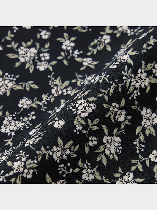 フラワープリントボリュームスリーブワンピース(長袖)