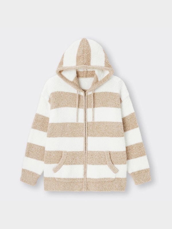 もこもこフィールラウンジパーカ(長袖)(ボーダー)