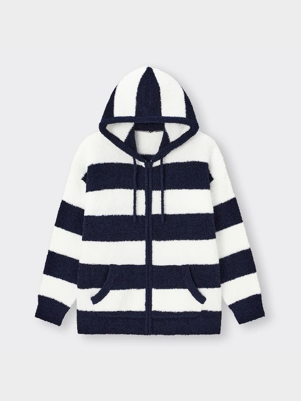 もこもこフィールラウンジパーカ(長袖)(ボーダー)