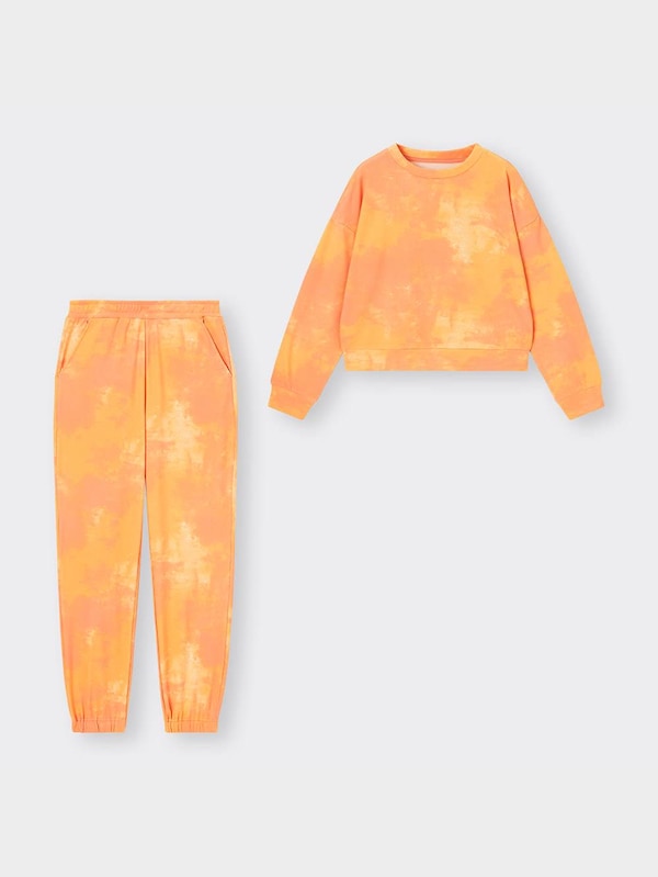 スウェットラウンジセット(長袖&ロングパンツ)(タイダイ)+E