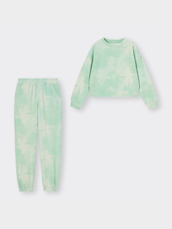 スウェットラウンジセット(長袖&ロングパンツ)(タイダイ)+E