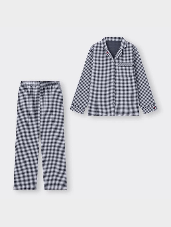 コットンパジャマ(長袖&ロングパンツ)(刺繍)