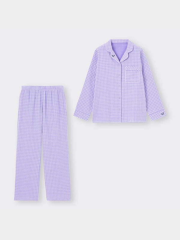 コットンパジャマ(長袖&ロングパンツ)(刺繍)