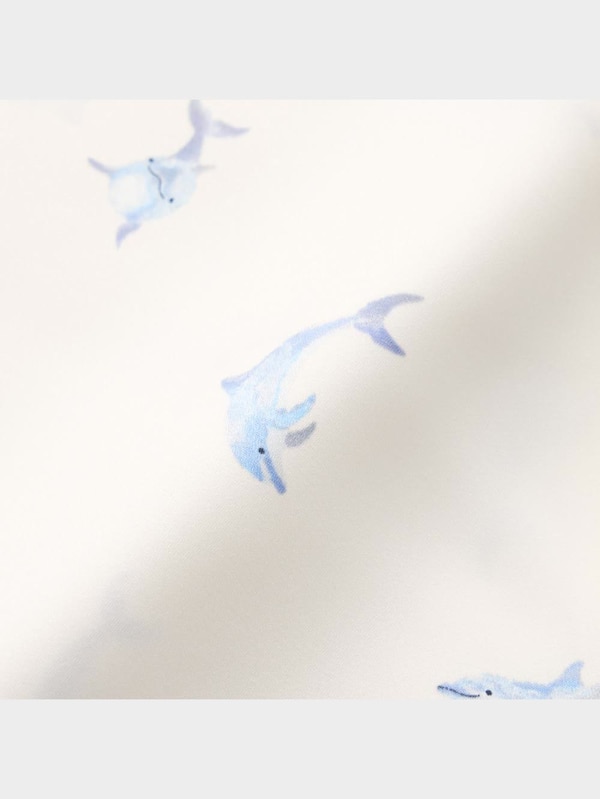 サテンパジャマ(半袖&ショートパンツ)(ドルフィン)