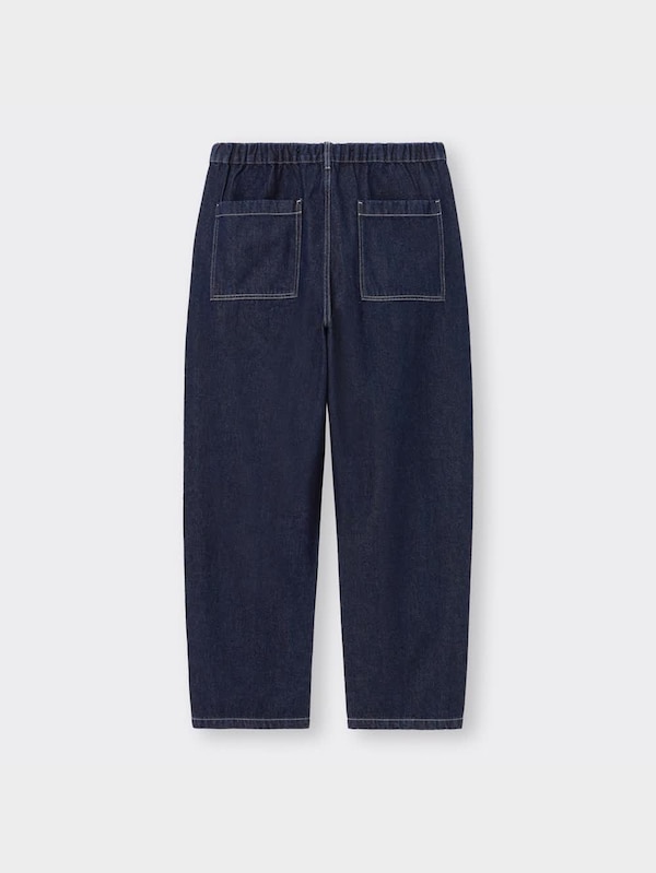 デニムカーブタックパンツ+EC(丈長め76.0cm)