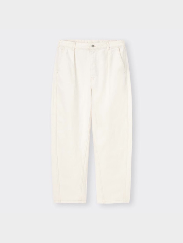 デニムカーブタックパンツ+EC(丈長め76.0cm)