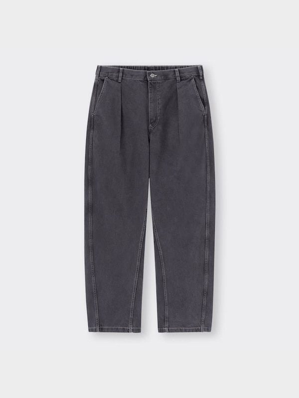 デニムカーブタックパンツ+EC(丈長��め76.0cm)