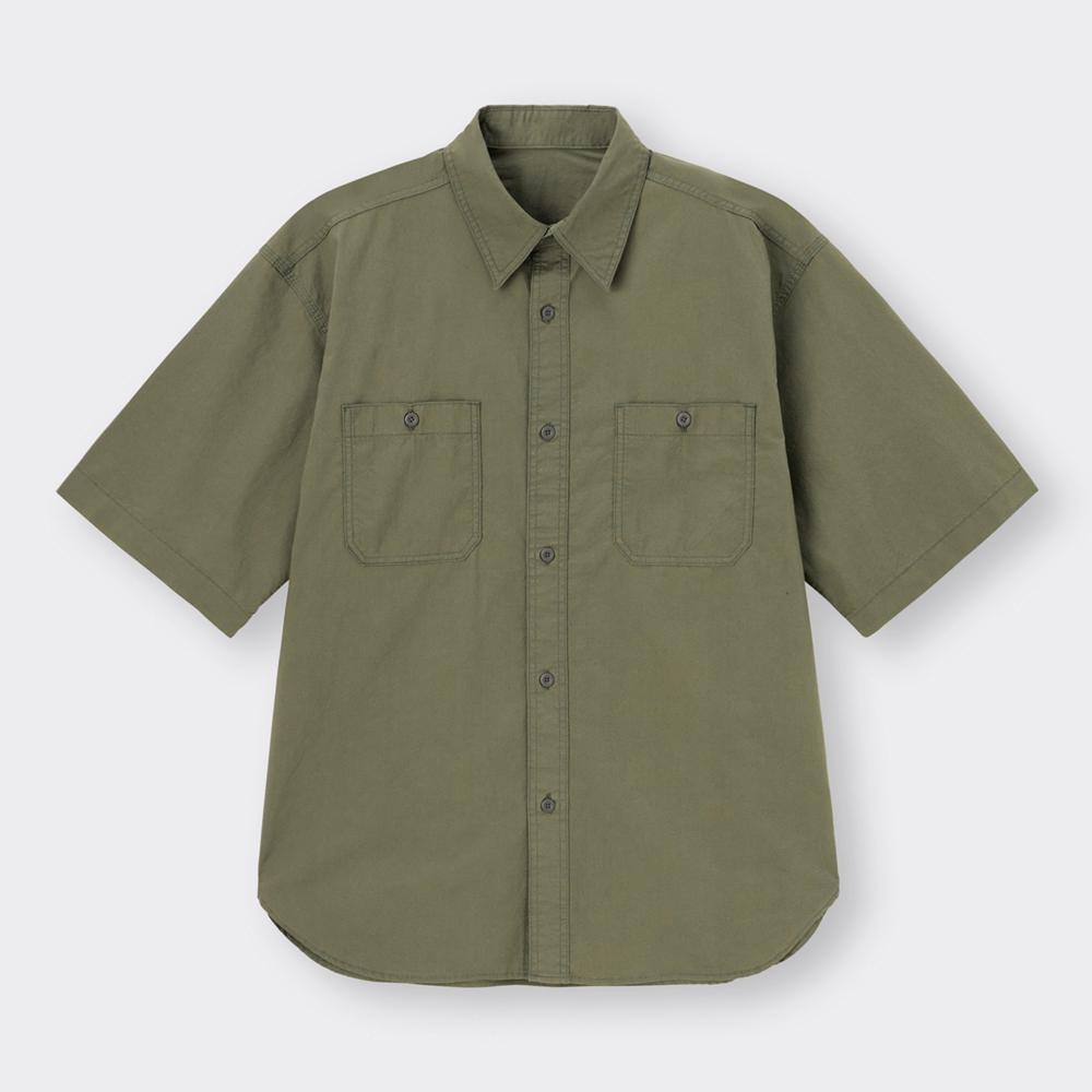 GU公式 | オーバーサイズワークシャツ(5分袖)