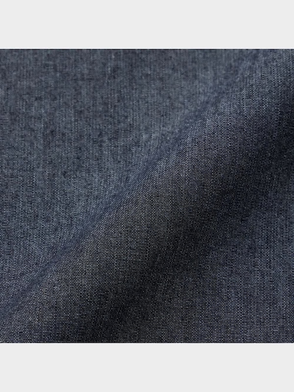 デニムオーバーサイズワークシャツ(5分袖)(セットアップ可能)