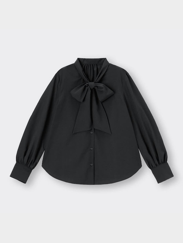 ビッグボウタイブラウス(長袖)Q+E