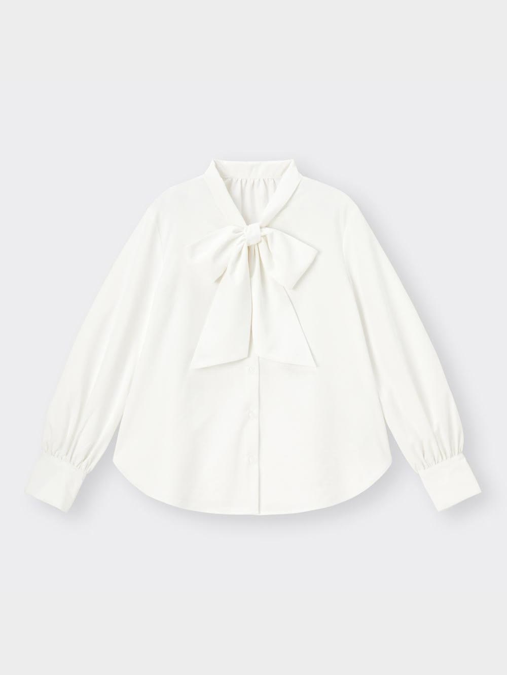 GU公式 | ビッグボウタイブラウス(長袖)Q+E