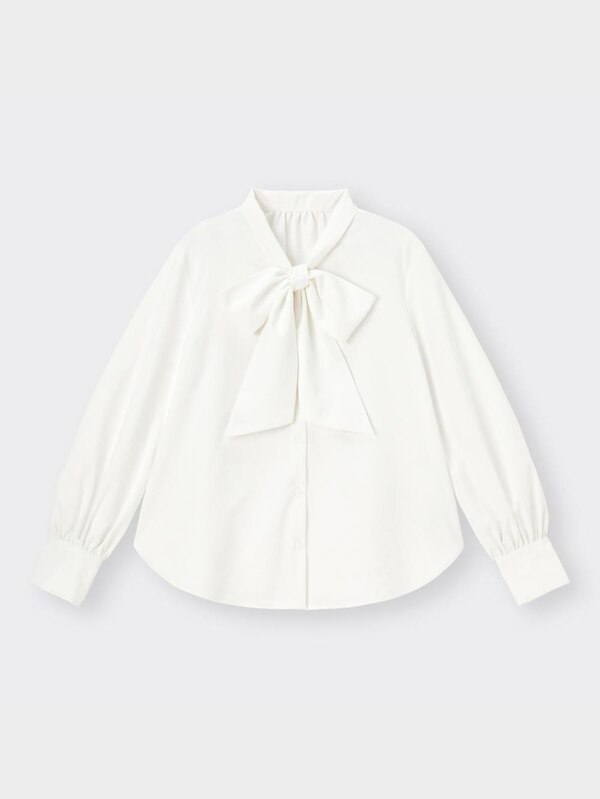 ビッグボウタイブラウス(長袖)Q+E