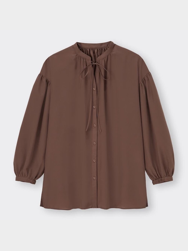 シアーフロントリボンブラウス(長袖)+X