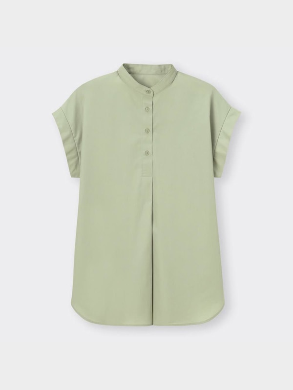 バンドカラーチュニックシャツ(半袖)+X