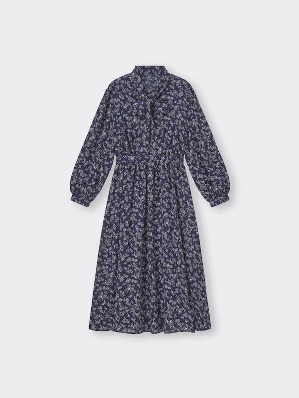 プリントボウタイワンピース(長袖)Z+E