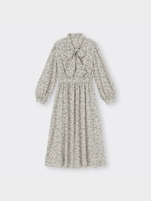 プリントボウタイワンピース(長袖)Z+E