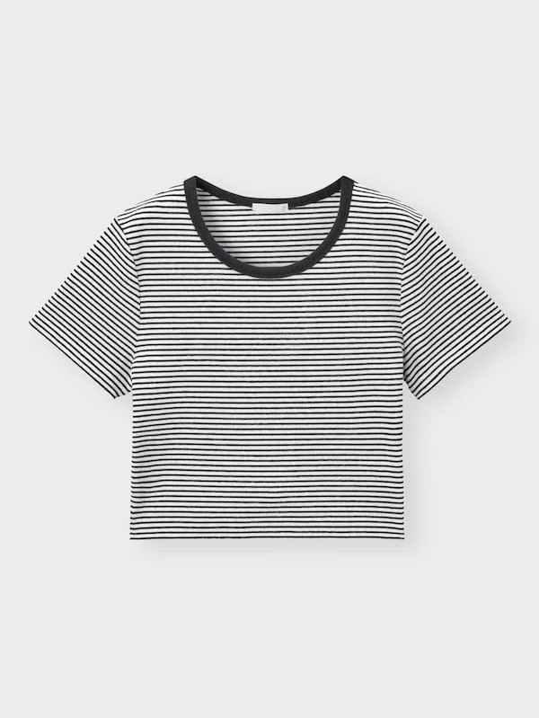 リブミニT(半袖)(ボーダー)Q+X