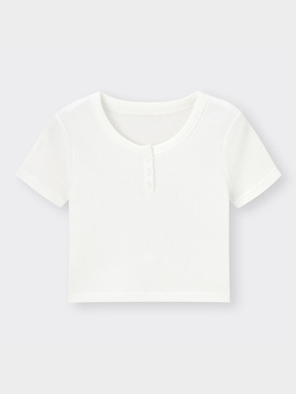 ワッフルヘンリーネックミニT(半袖)