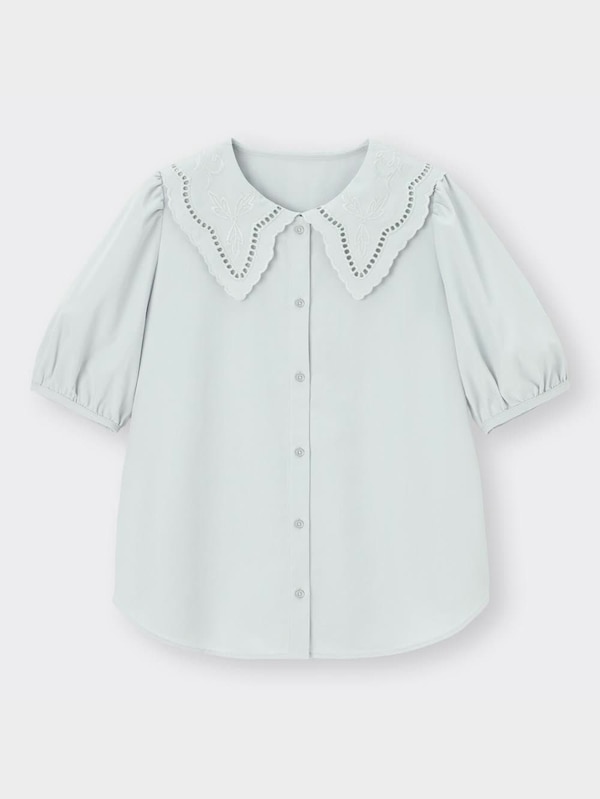 レースカラーブラウス(5分袖)YT+E