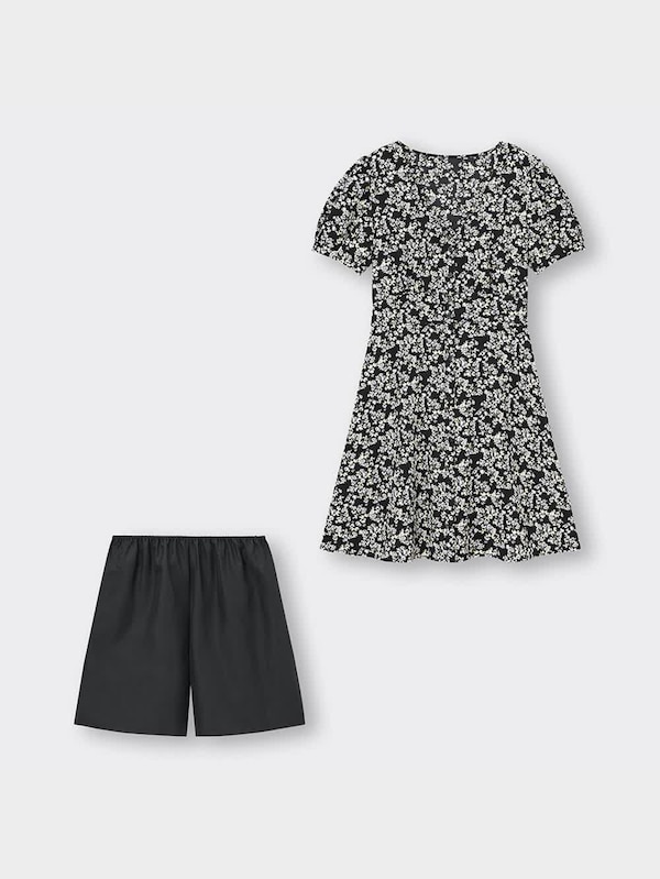 フラワープリントミニワンピース(半袖)YT+E