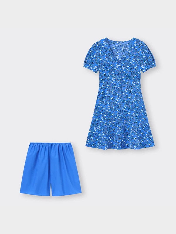 フラワープリントミニワンピース(半袖)YT+E