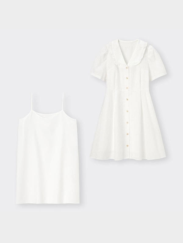 コットンレースミニワンピース(半袖)YT+X