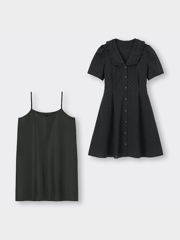 コットンレースミニワンピース(半袖)YT+X