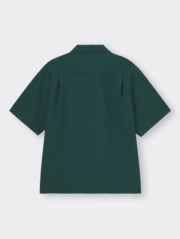 シアサッカーオープンカラーシャツ(5分袖)(セットアップ可能)