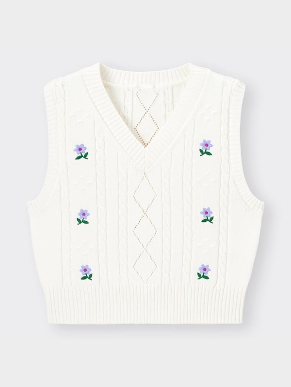 エンブロイダリーニットベストYT+E