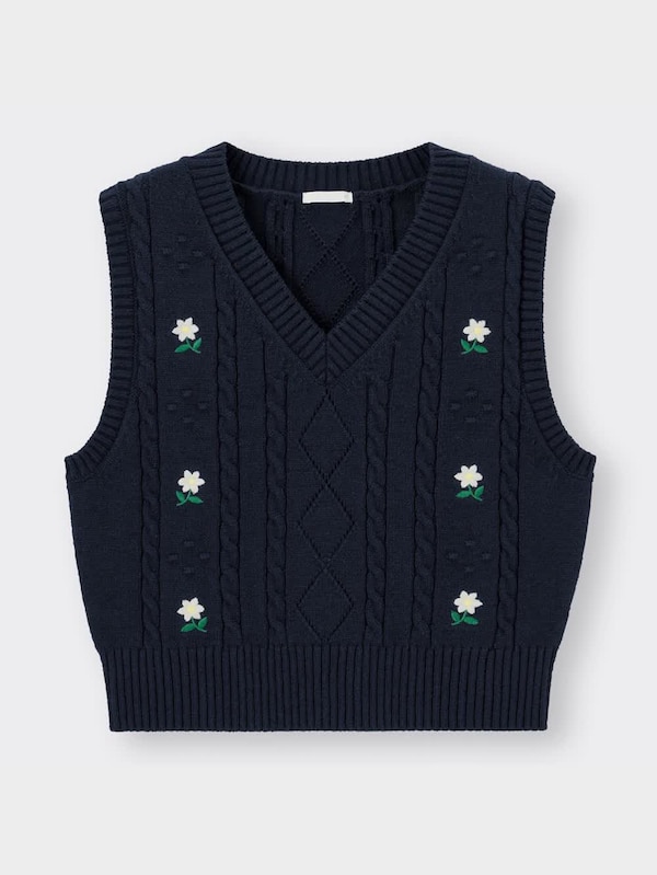 エンブロイダリーニットベストYT+E