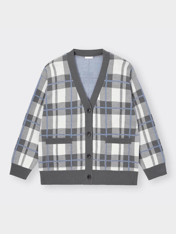 チェックボーイフレンドカーディガン(長袖)YT+E