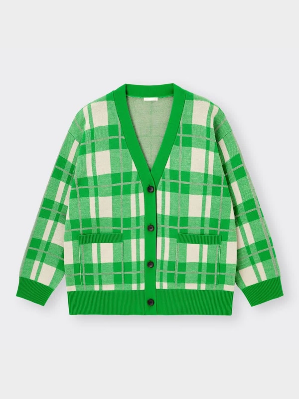 チェックボーイフレンドカーディガン(長袖)YT+E