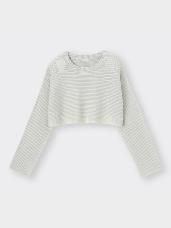 リブクロップドセーター(長袖)YT+X