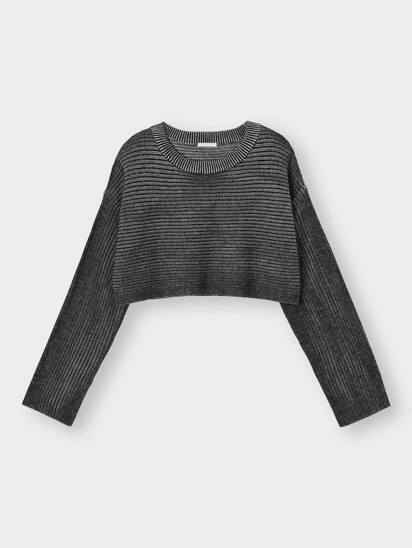 リブクロップドセーター(長袖)YT+X