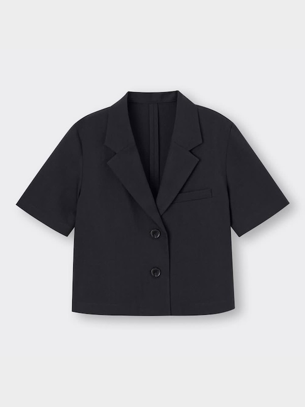 ハーフスリーブクロップドジャケット(セットアップ可能)