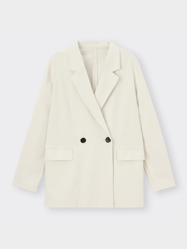 リネンブレンドテーラードジャケット(セットアップ可能)