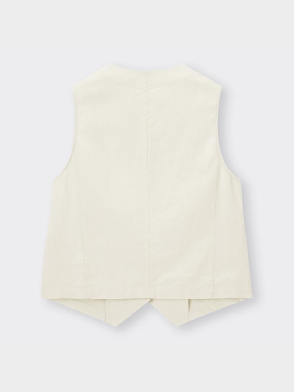 リネンブレンドコンパクトベスト(セットアップ可能)