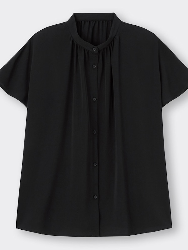 ドレープバンドカラーシャツ(半袖)