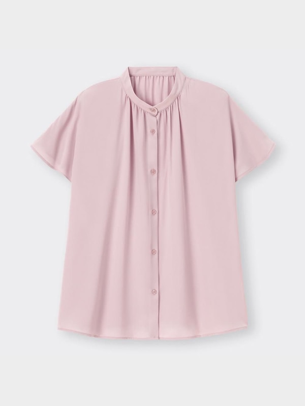 ドレープバンドカラーシャツ(半袖)