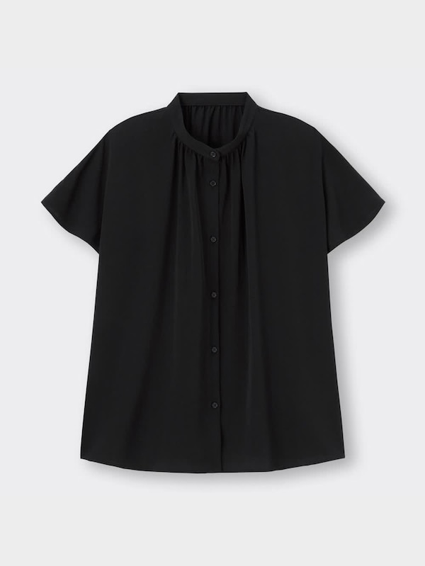 ドレープバンドカラーシャツ(半袖)